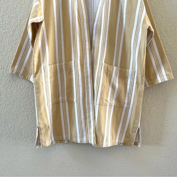 Eileen Fisher Reed Kimono Jacket Organic Cotton Striped Coastal Boho Artsy MP - Picture 7 of 13